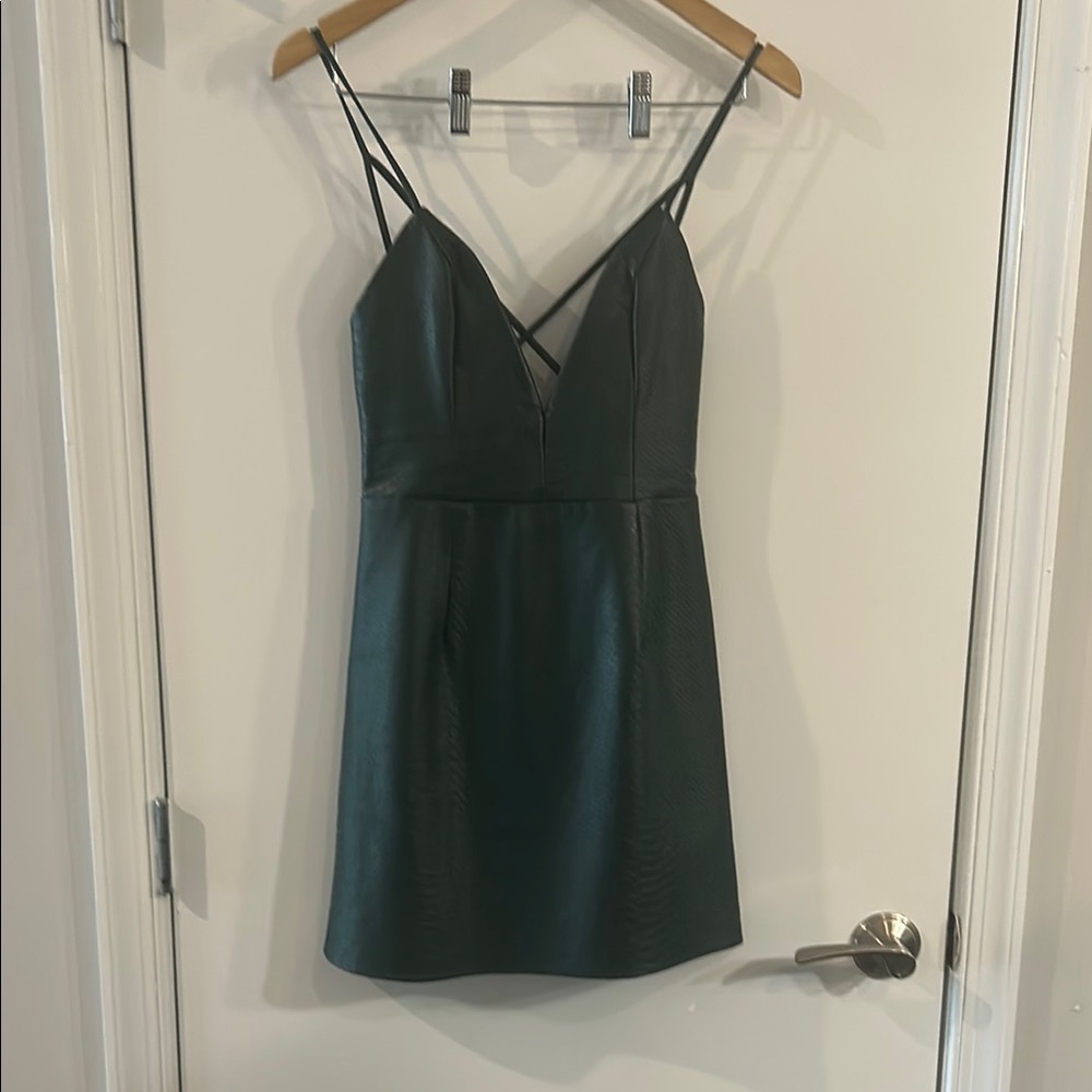 NBD Black V-Neck Spaghetti Strap Mini Dress
